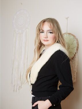 Vintage 50s/60s Bonnie Briar Cashmere and Mink Cardigan S/M